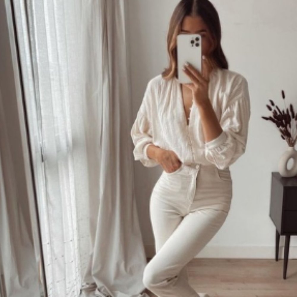 Everlane 🌾 | The High Rise Skinny Jean in Ecru